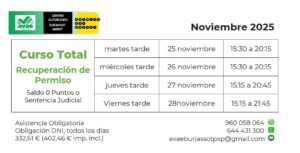 Curso de Sensibilización y Reeducación Vial 4 Curso Recuperacion Permiso Total Noviembre 2025