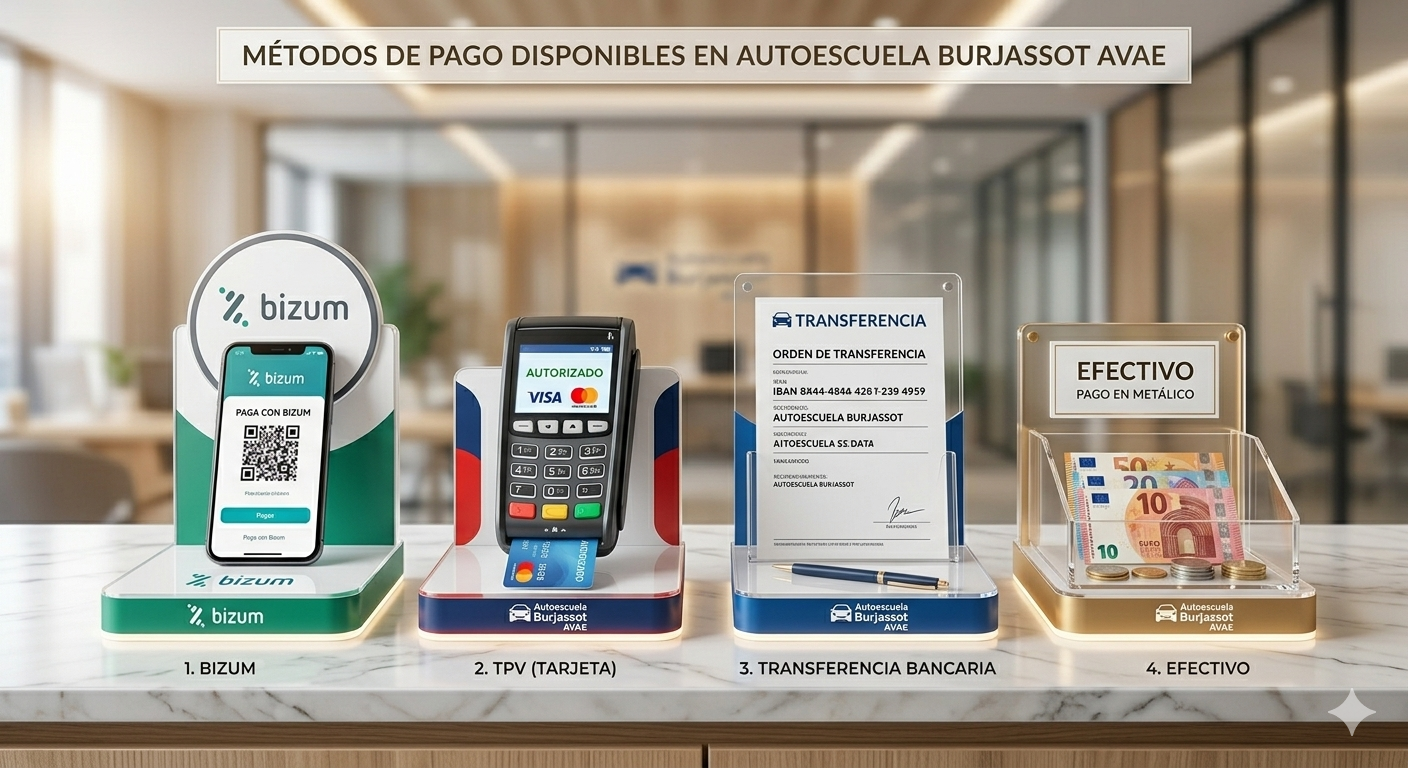 Metodos de Pago Autoescuela Burjassot AVAE 1 Metodos de Pago
